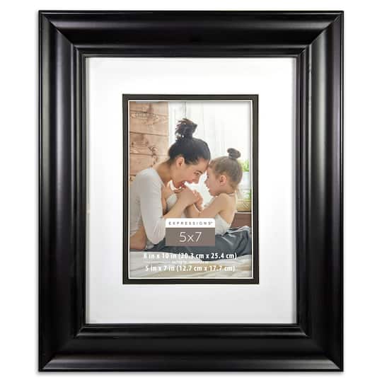 Black 5&#x22; x 7&#x22; Beveled Frame with Double Mat, Expressions&#x2122; by Studio D&#xE9;cor&#xAE;